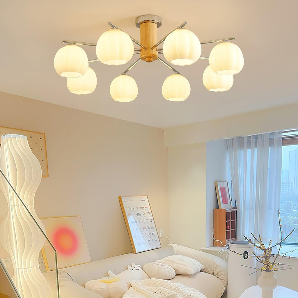 Flower Buds Ceiling Lamp | White Glass Shade | Multiple Sizes