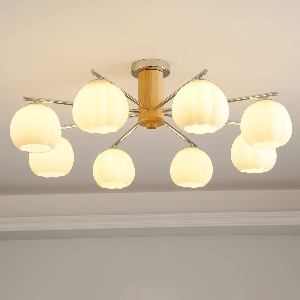 Flower Buds Ceiling Lamp | White Glass Shade | Multiple Sizes