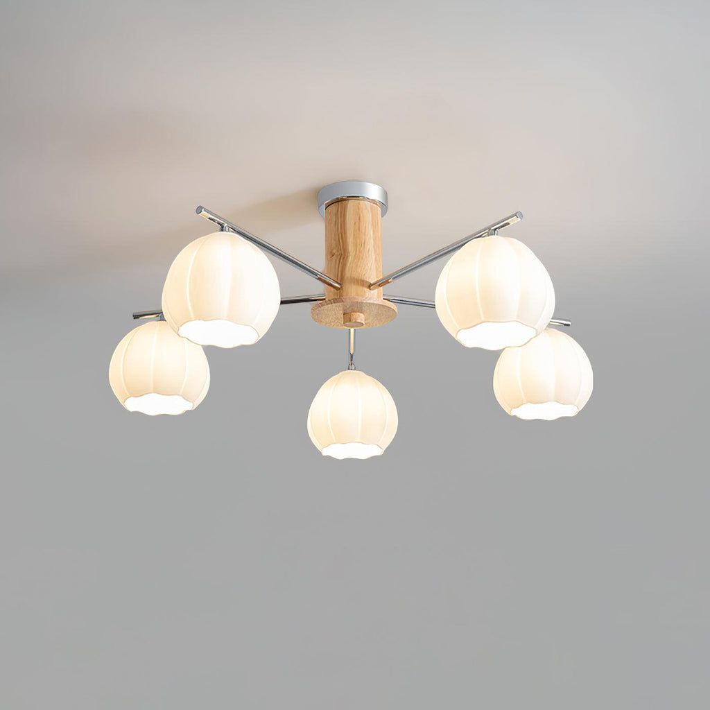 Flower Buds Ceiling Lamp | White Glass Shade | Multiple Sizes