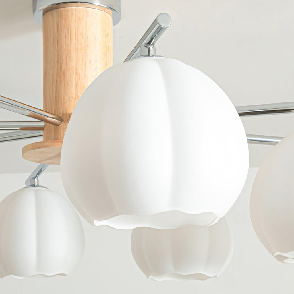 Flower Buds Ceiling Lamp | White Glass Shade | Multiple Sizes