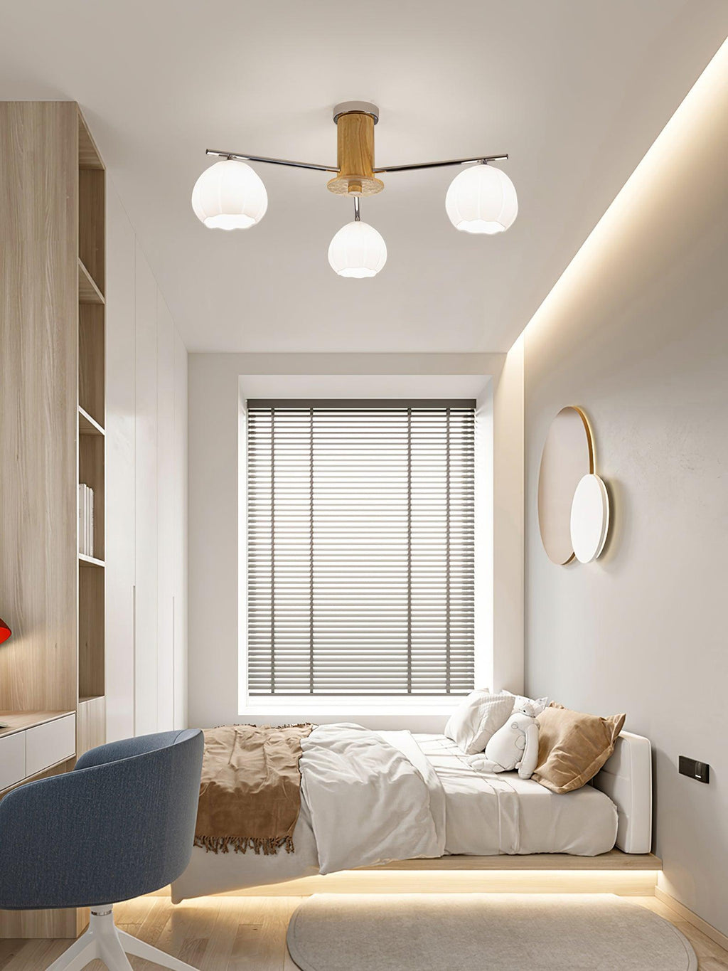 Flower Buds Ceiling Lamp | White Glass Shade | Multiple Sizes