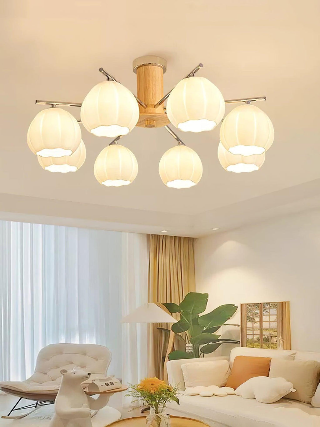 Flower Buds Ceiling Lamp | White Glass Shade | Multiple Sizes
