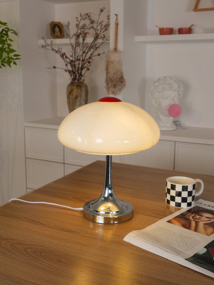 Flower Petal Table Lamp | Chrome Metal & Glass | 29cm Diameter