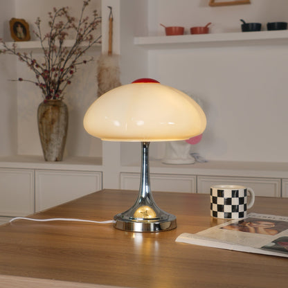 Flower Petal Table Lamp | Chrome Metal & Glass | 29cm Diameter