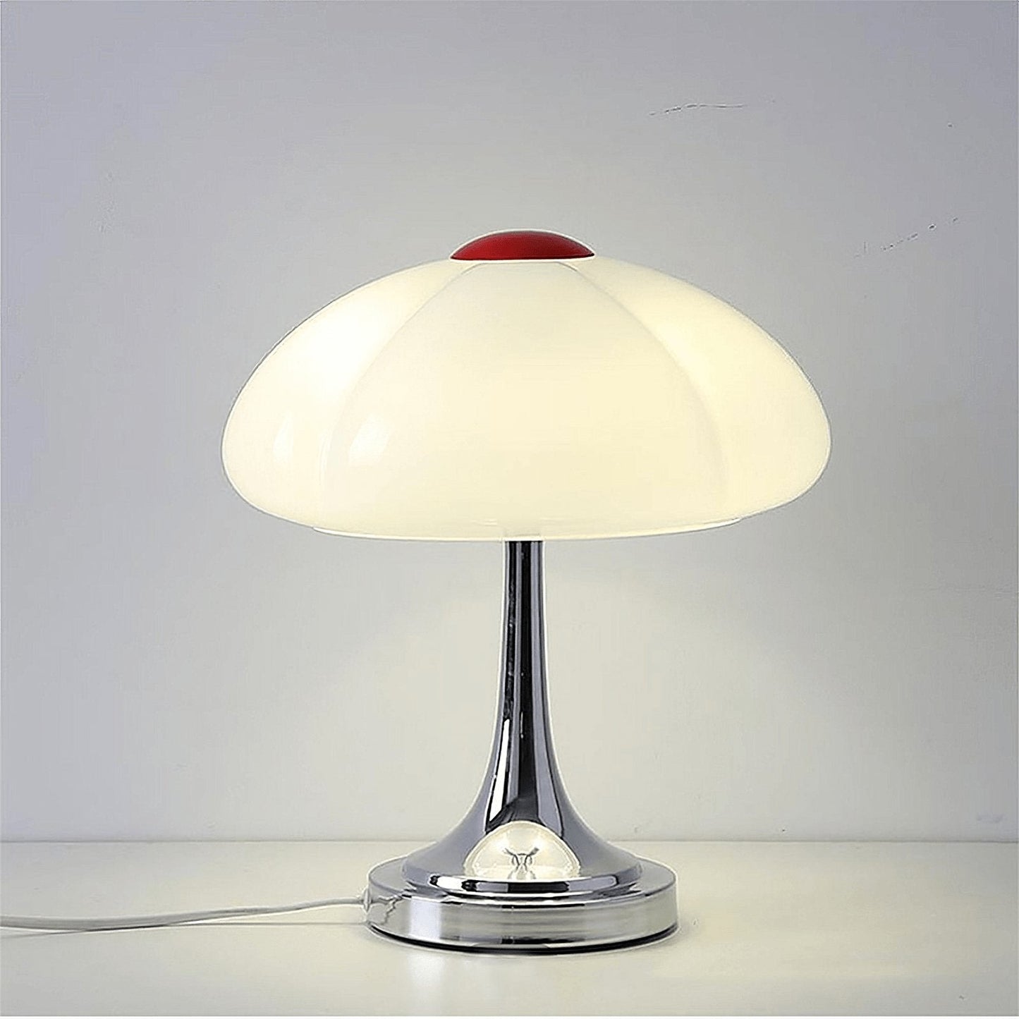 Flower Petal Table Lamp | Chrome Metal & Glass | 29cm Diameter