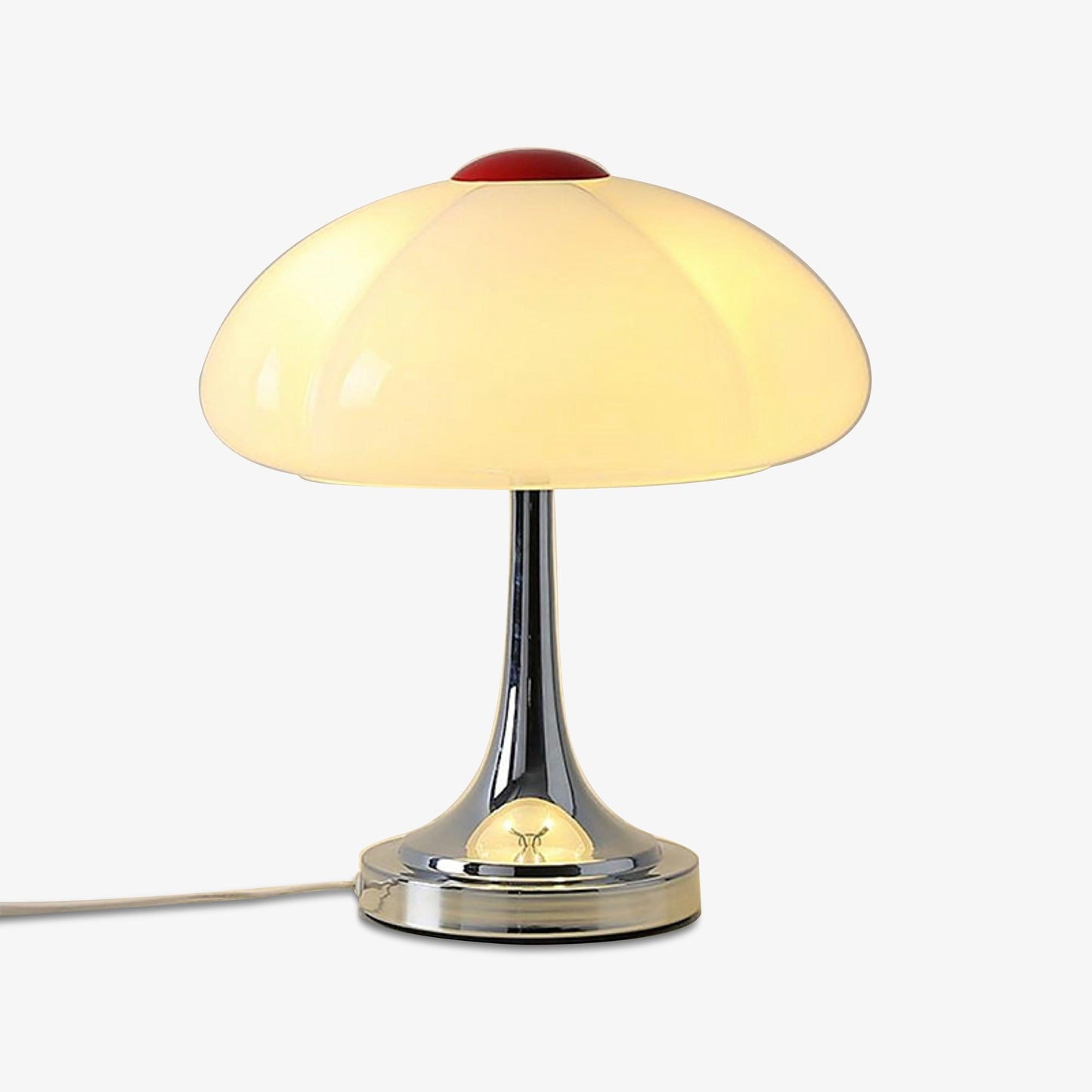 Flower Petal Table Lamp | Chrome Metal & Glass | 29cm Diameter