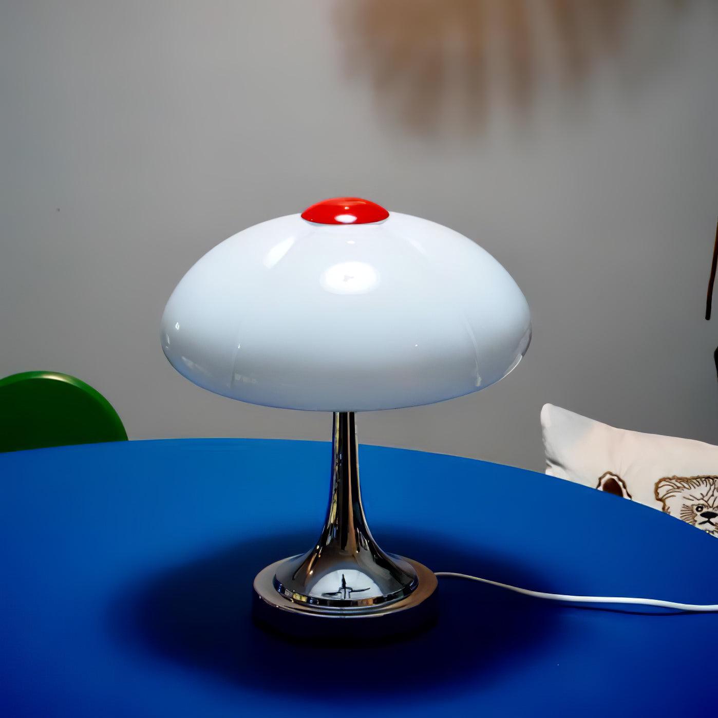Flower Petal Table Lamp | Chrome Metal & Glass | 29cm Diameter