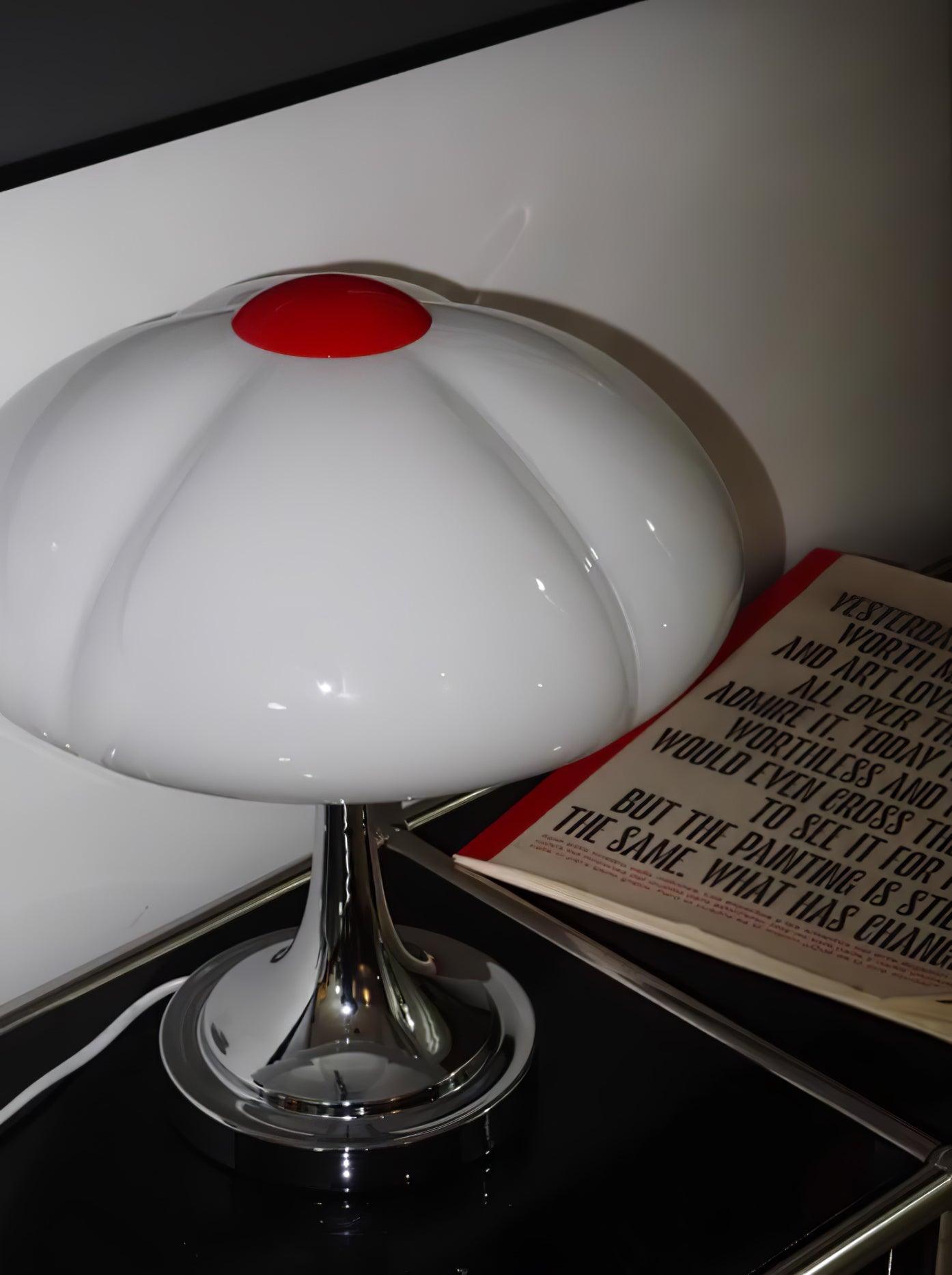 Flower Petal Table Lamp | Chrome Metal & Glass | 29cm Diameter