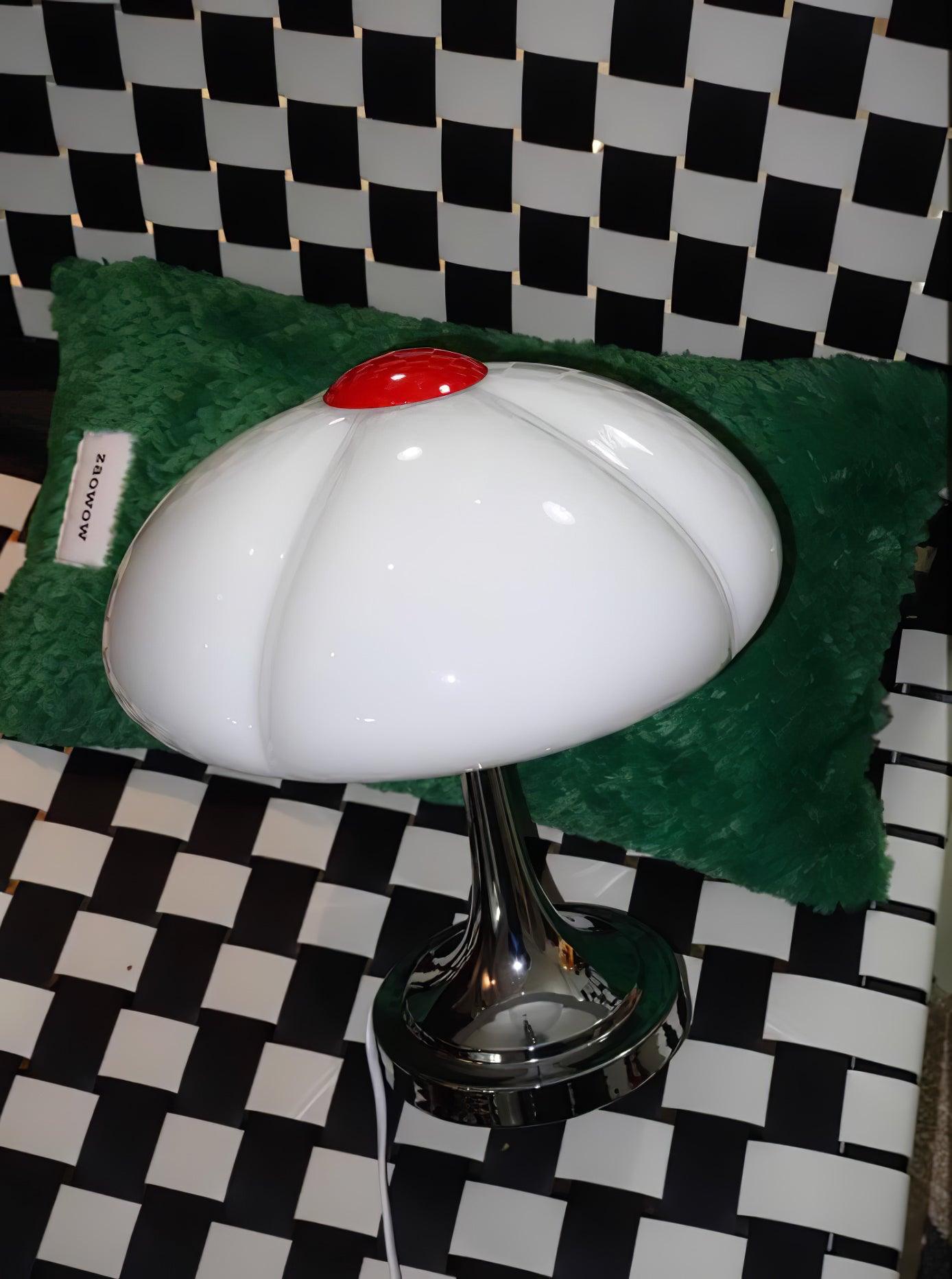 Flower Petal Table Lamp | Chrome Metal & Glass | 29cm Diameter