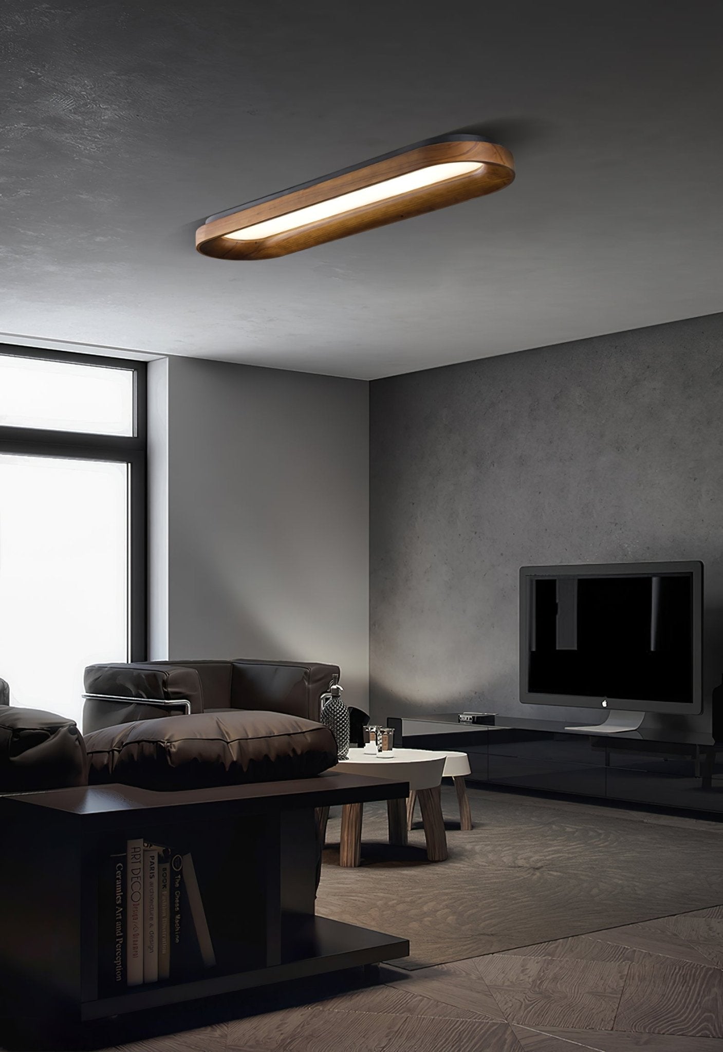 Flowing Cloud Ceiling Lamp | Wood, Metal, Acrylic | White Shade