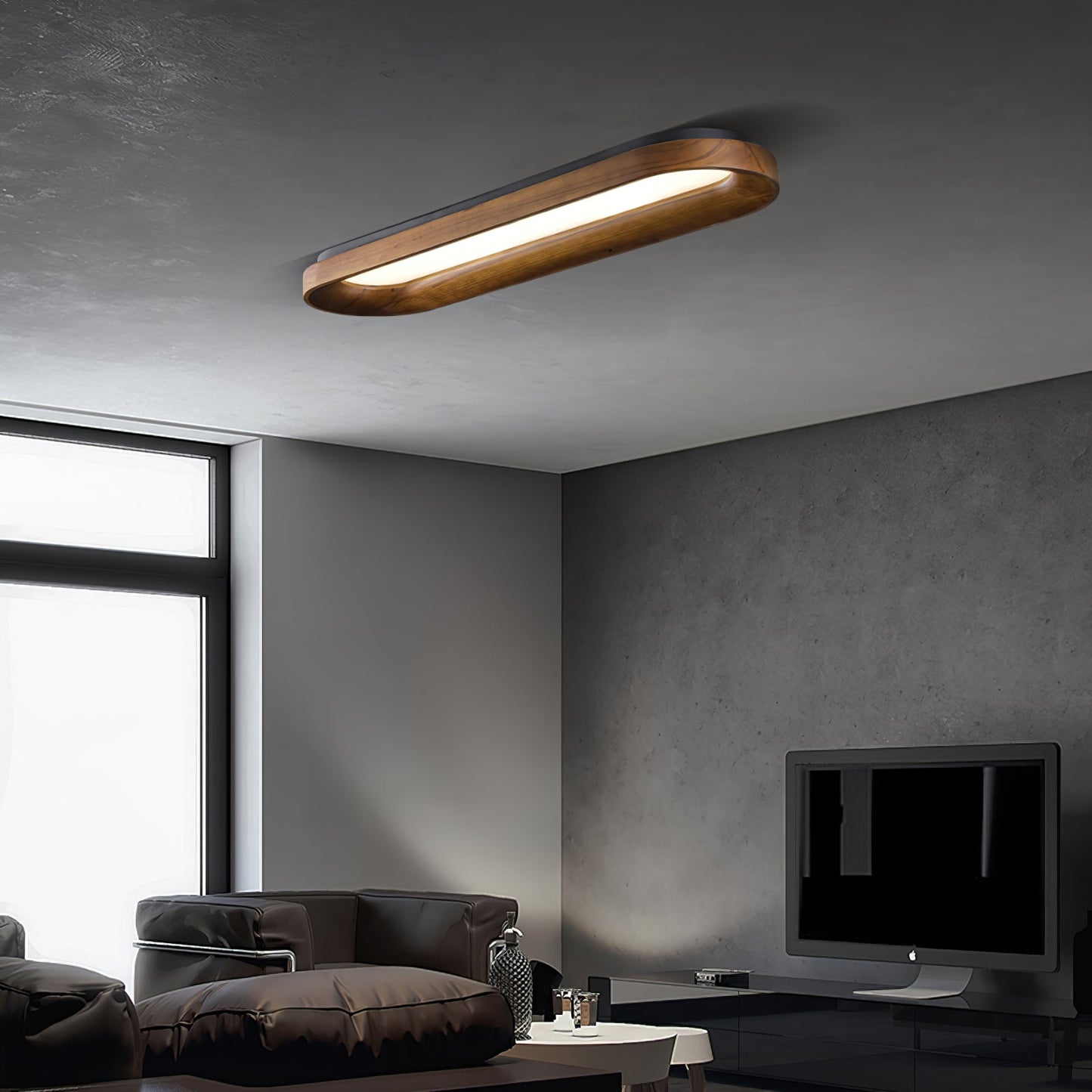 Flowing Cloud Ceiling Lamp | Wood, Metal, Acrylic | White Shade
