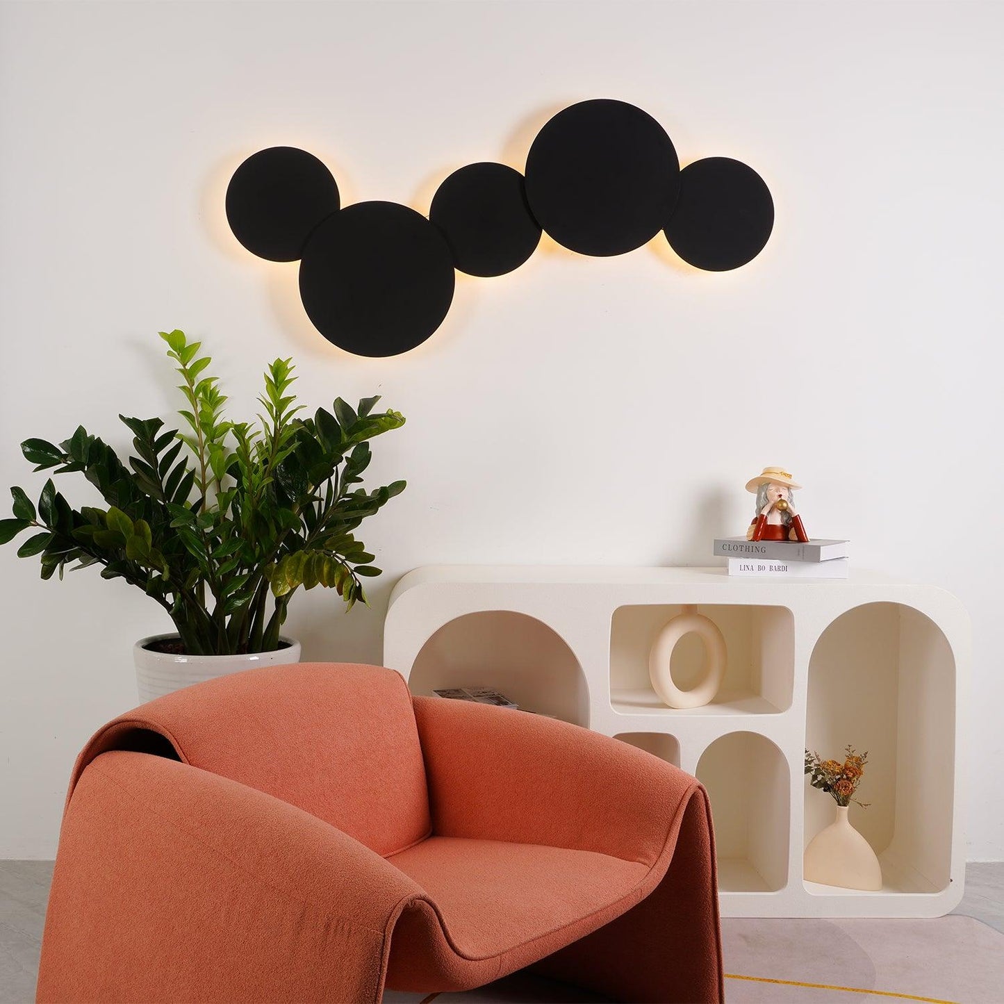 Geometric Disc Wall Lamp | Metal & Acrylic | Black or White