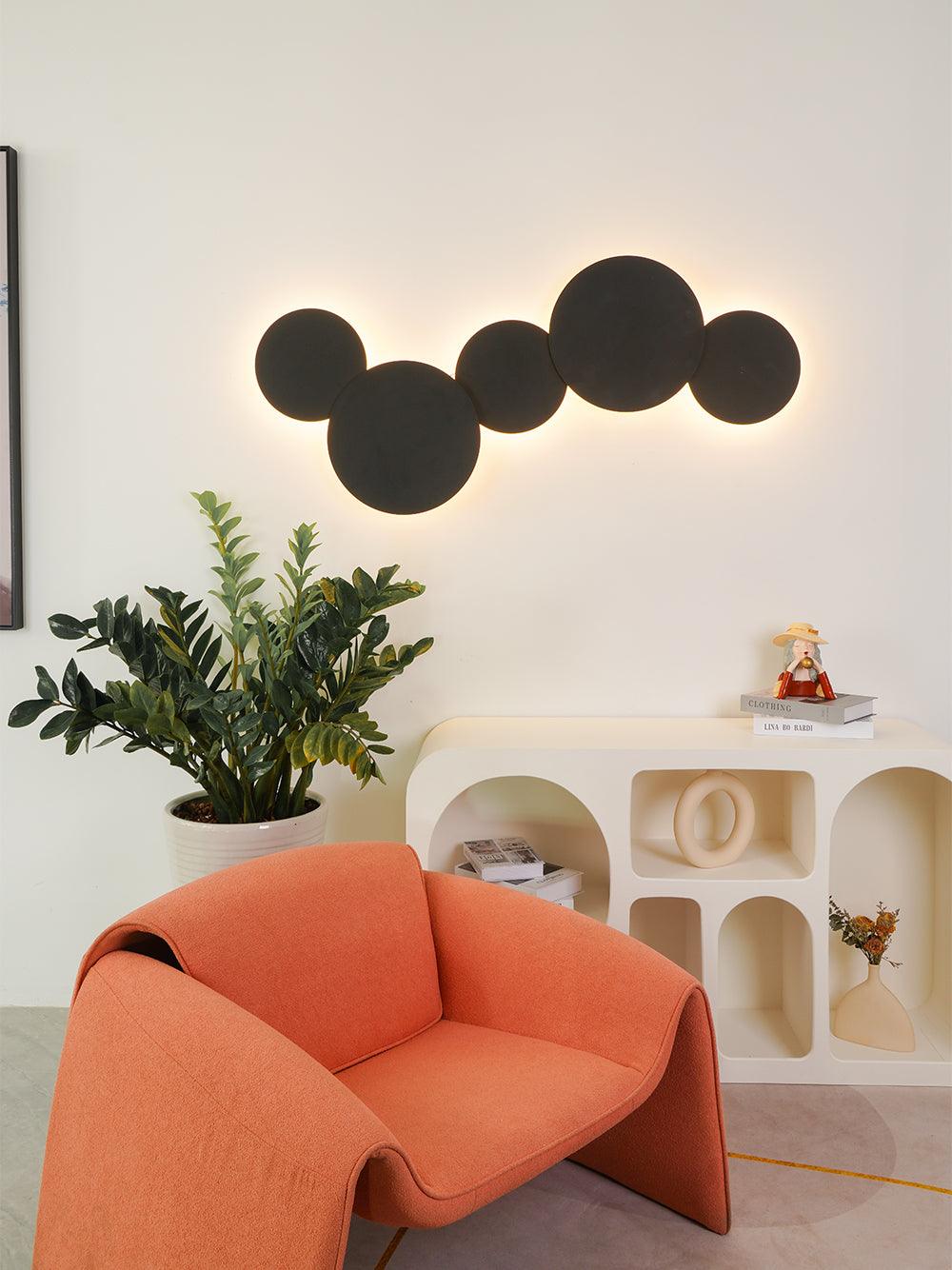 Geometric Disc Wall Lamp | Metal & Acrylic | Black or White