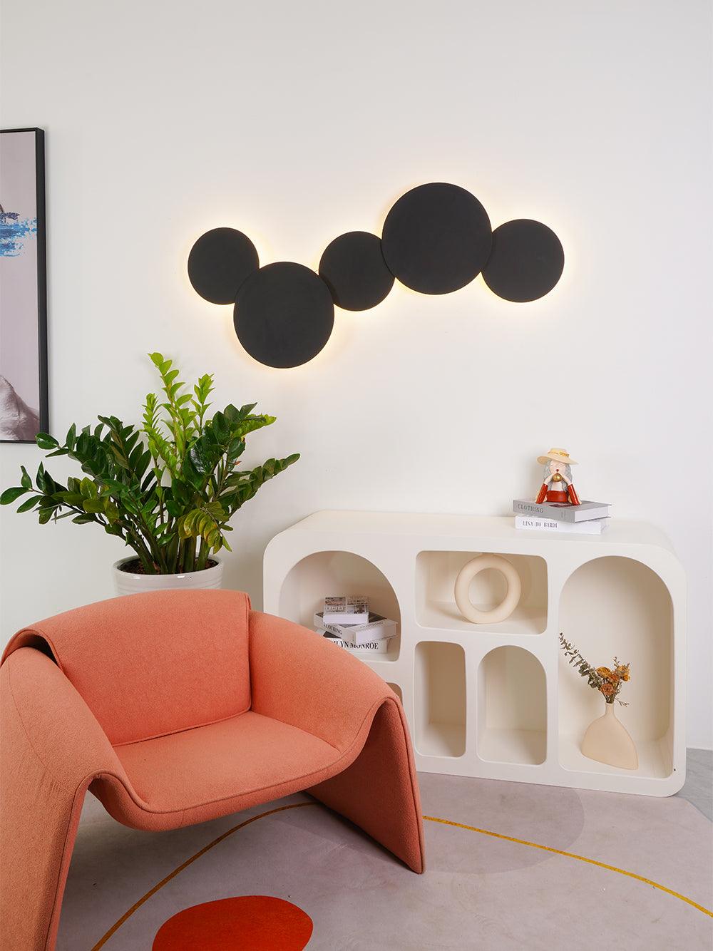 Geometric Disc Wall Lamp | Metal & Acrylic | Black or White