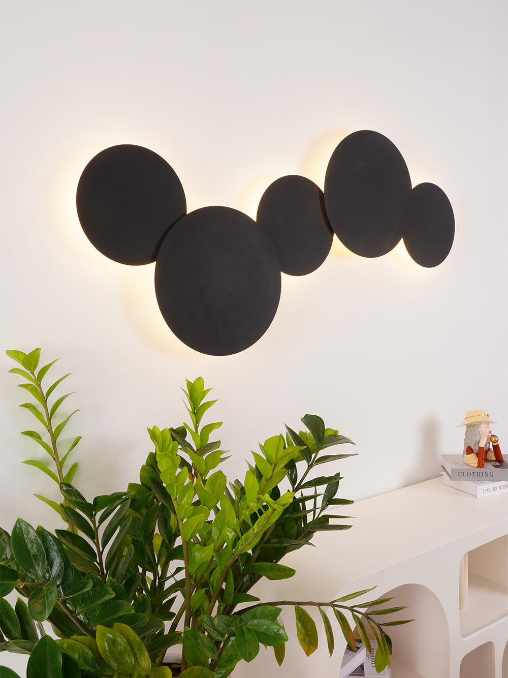 Geometric Disc Wall Lamp | Metal & Acrylic | Black or White