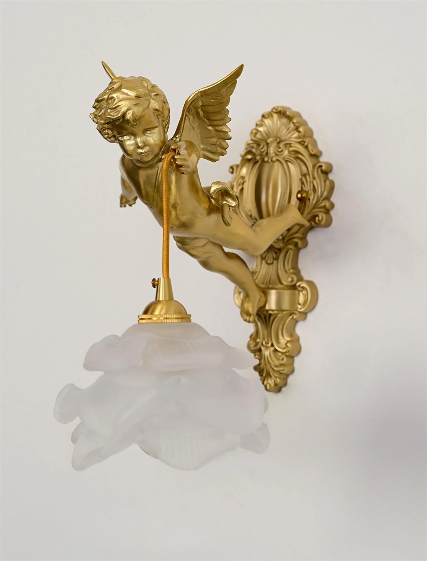 Flying Angel Wall Light | Baroque Design | Copper Finish