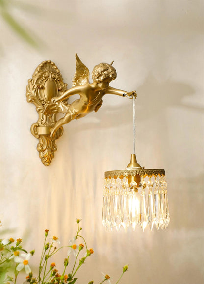 Flying Angel Wall Light | Baroque Design | Copper Finish