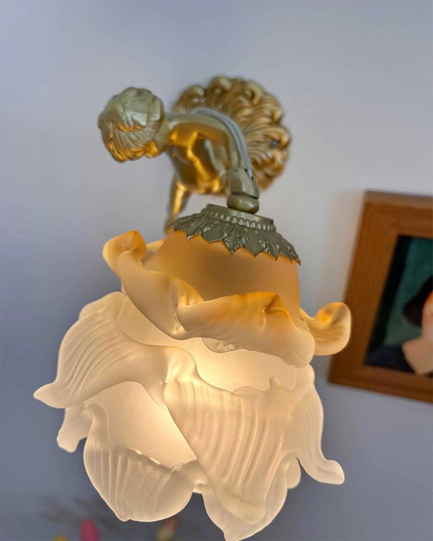 Flying Angel Wall Light | Baroque Design | Copper Finish