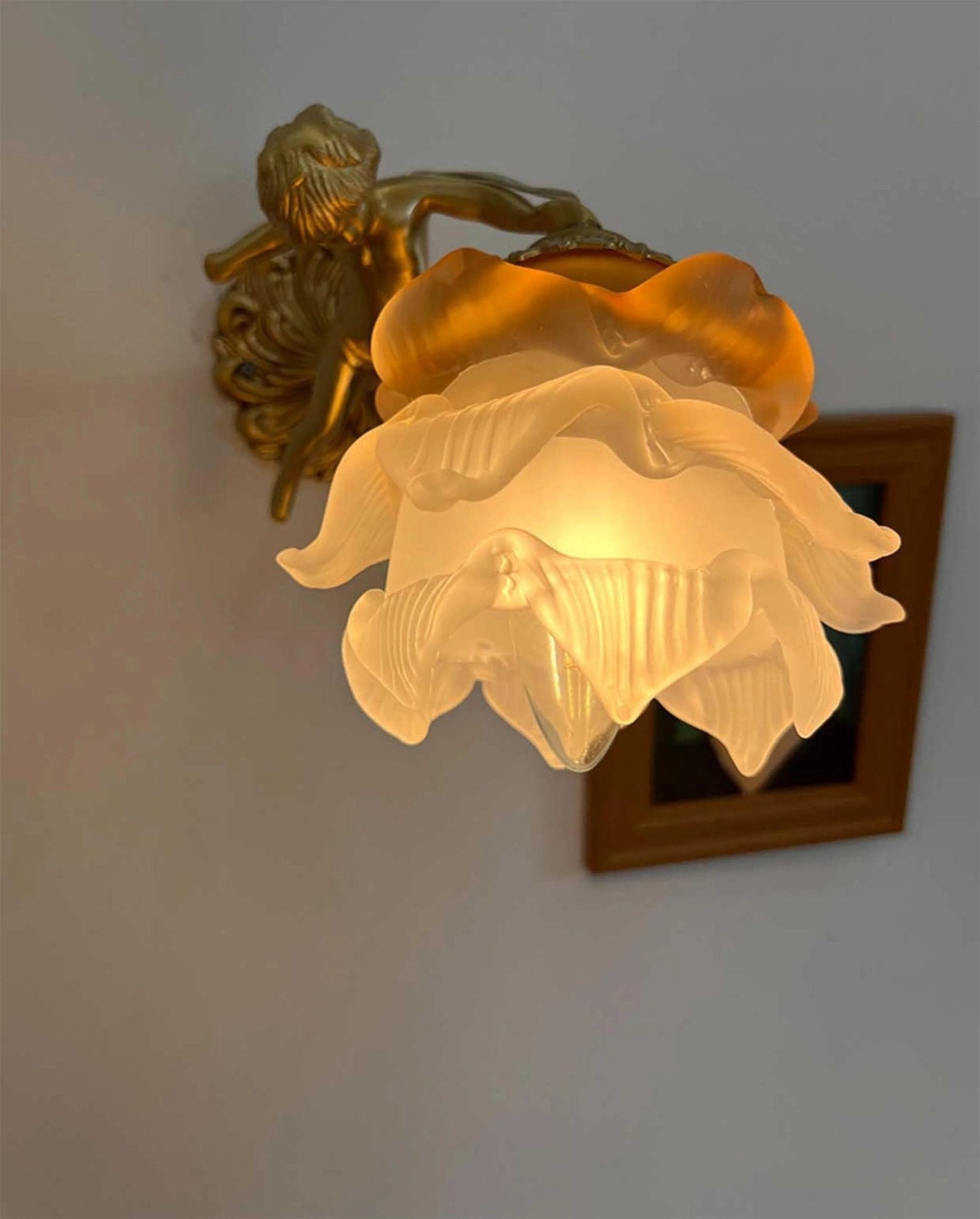 Flying Angel Wall Light | Baroque Design | Copper Finish