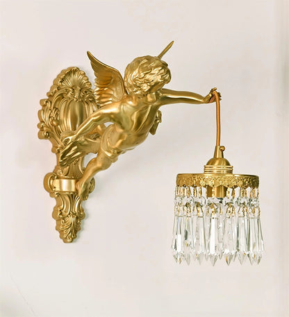 Flying Angel Wall Light | Baroque Design | Copper Finish