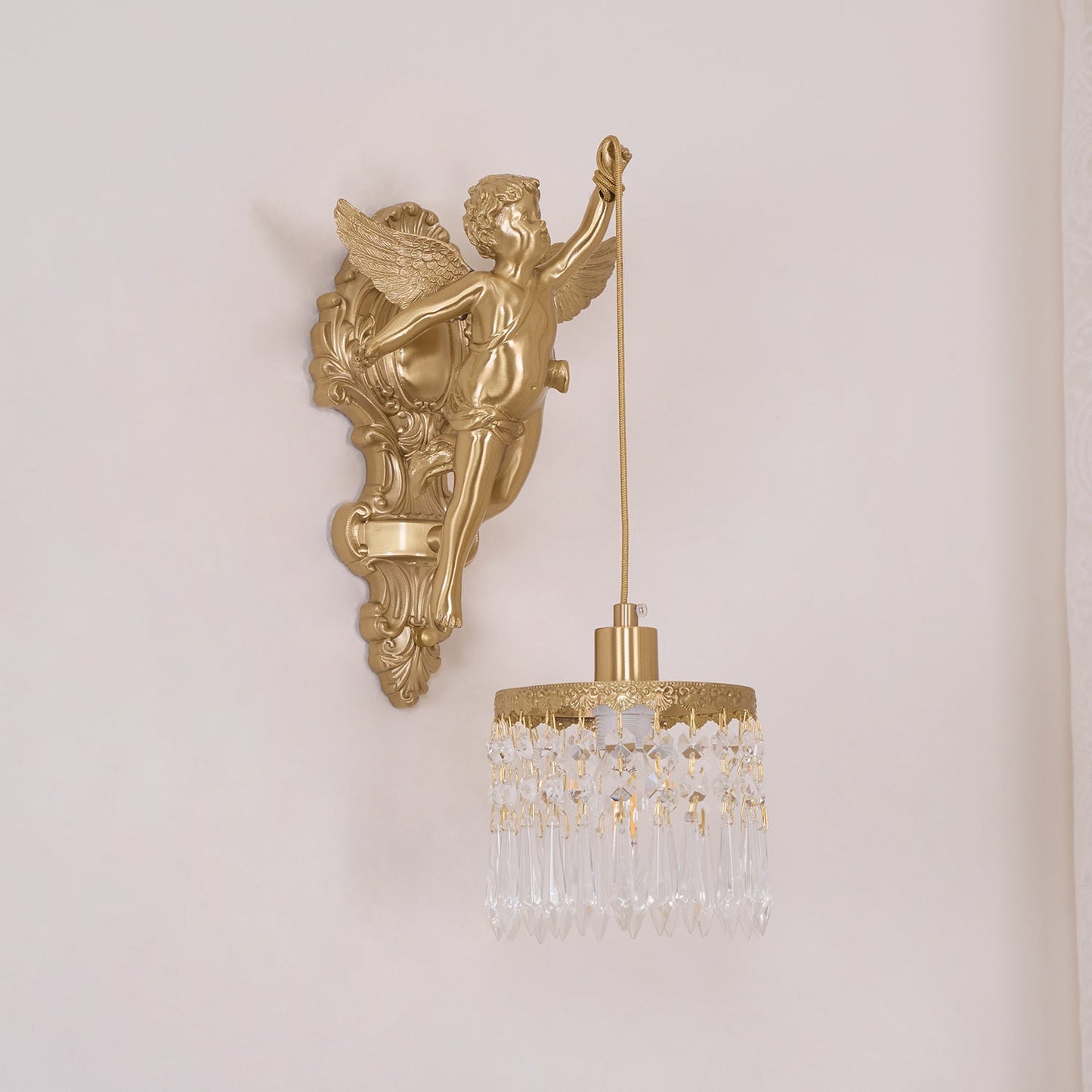 Flying Angel Wall Light | Baroque Design | Copper Finish