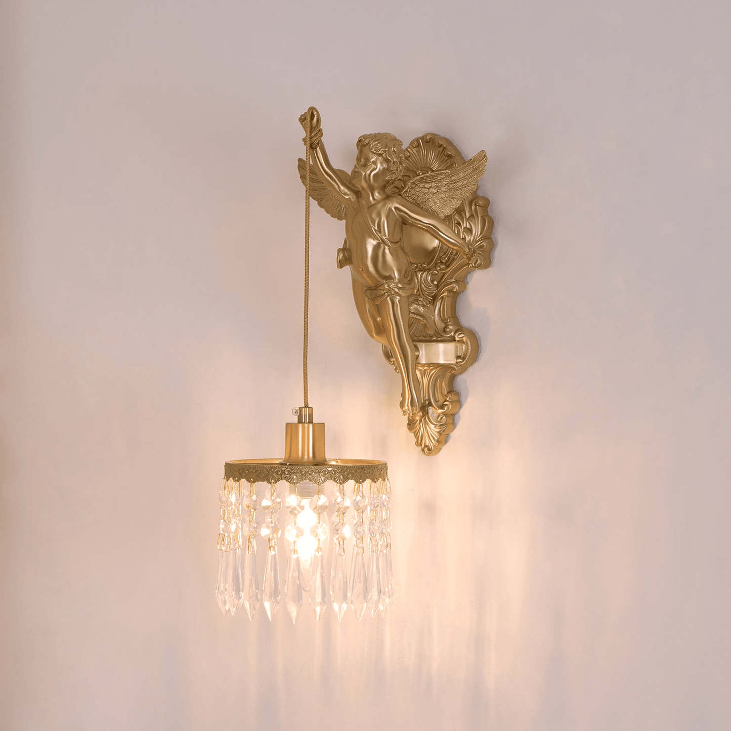 Flying Angel Wall Light | Baroque Design | Copper Finish