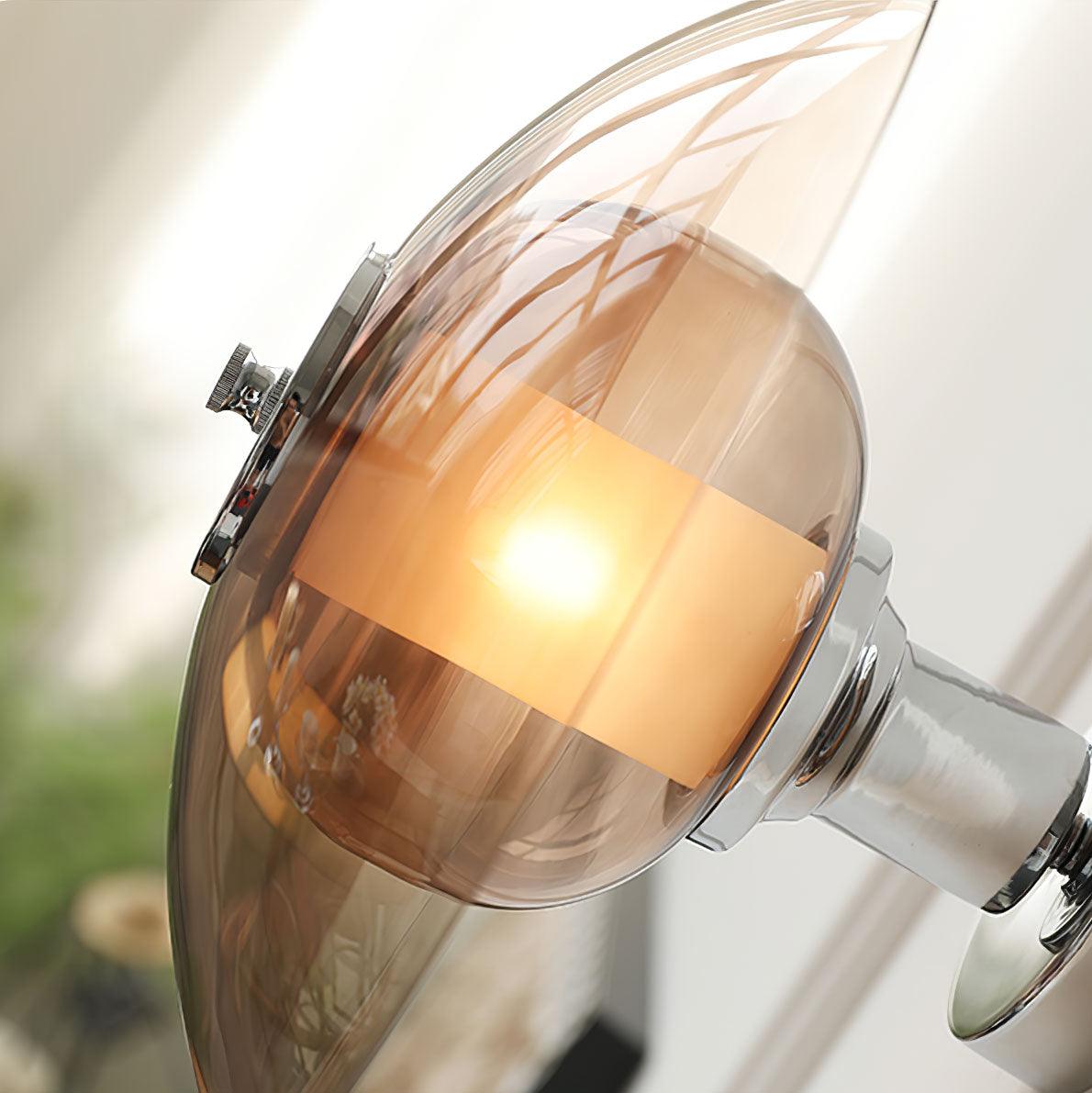 Flying Saucer Wall Light | Chrome Finish | Amber Shade