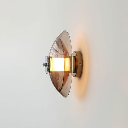 Flying Saucer Wall Light | Chrome Finish | Amber Shade