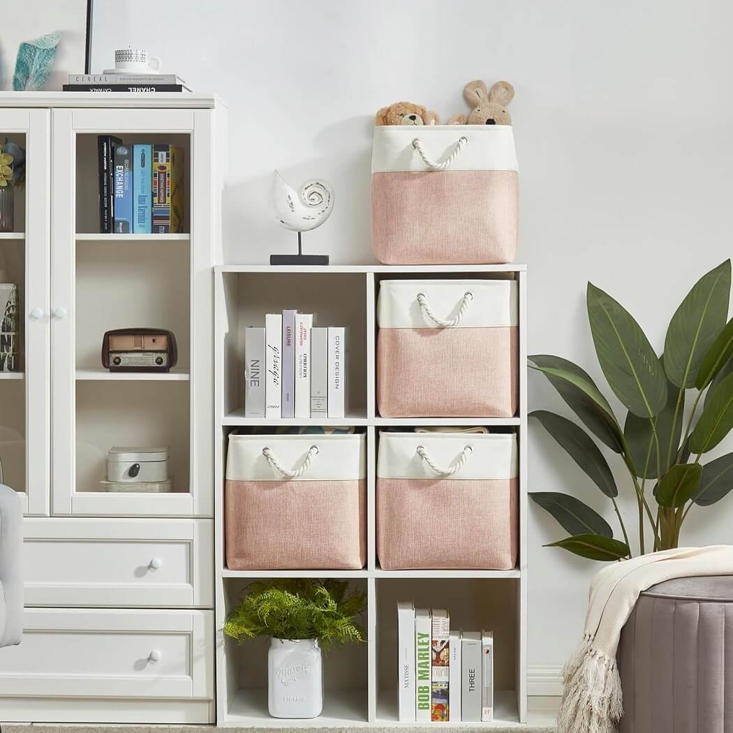 Fabric Storage Baskets | Set of 3 | 30cm Cube