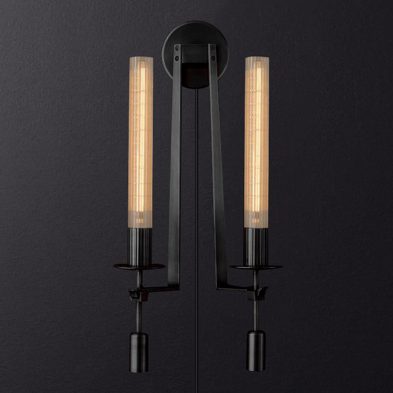 French Wall Lamp | Brass & Glass | Plug-in