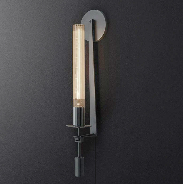 French Wall Lamp | Brass & Glass | Plug-in
