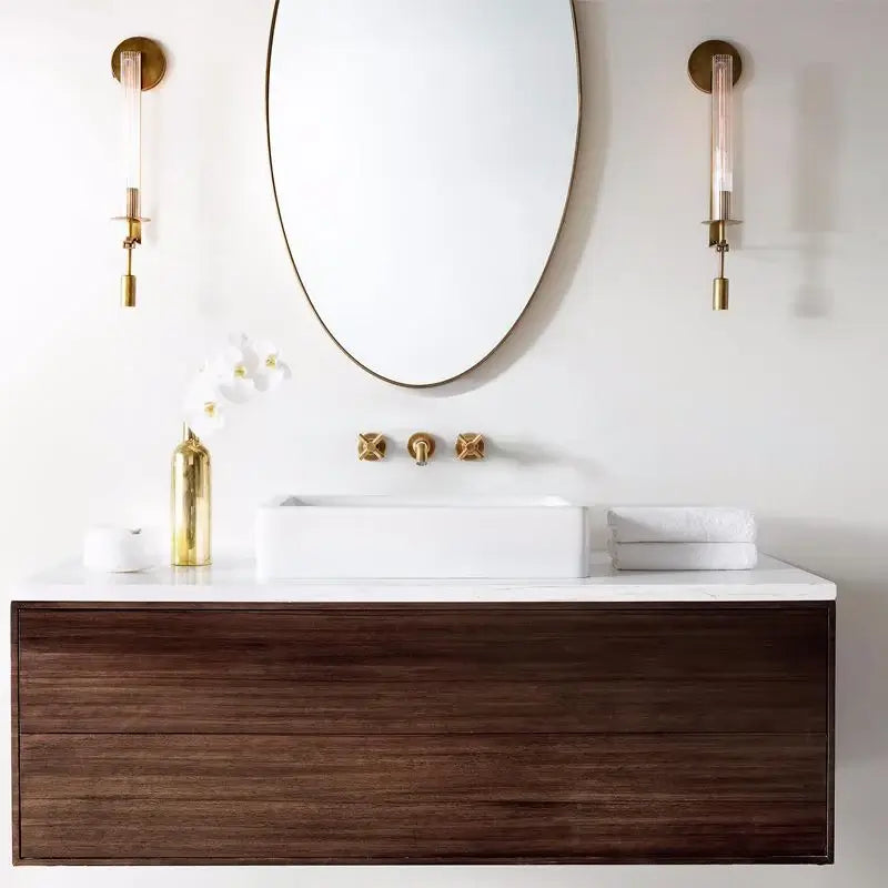 French Wall Lamp | Brass & Glass | Plug-in