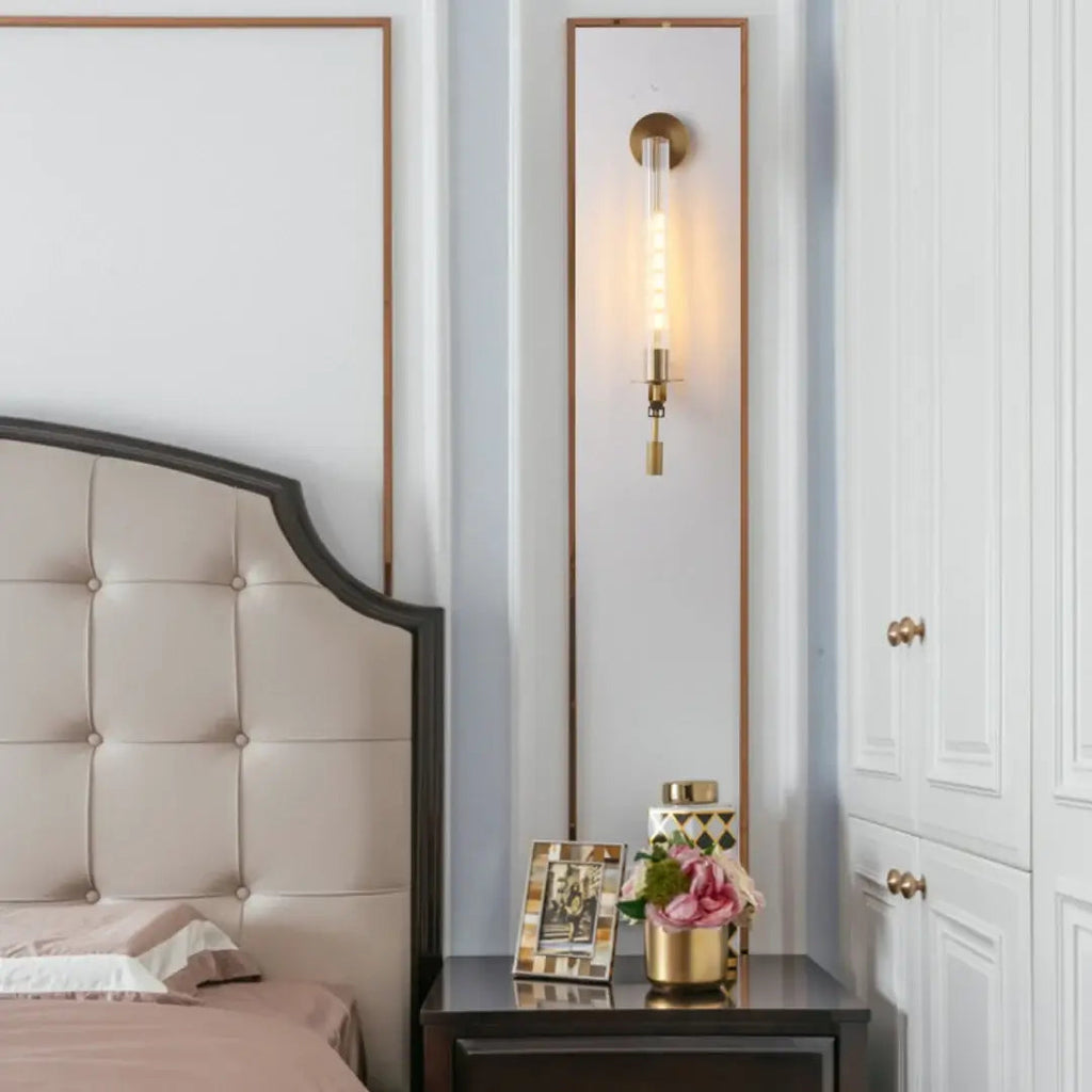 French Wall Lamp | Brass & Glass | Plug-in
