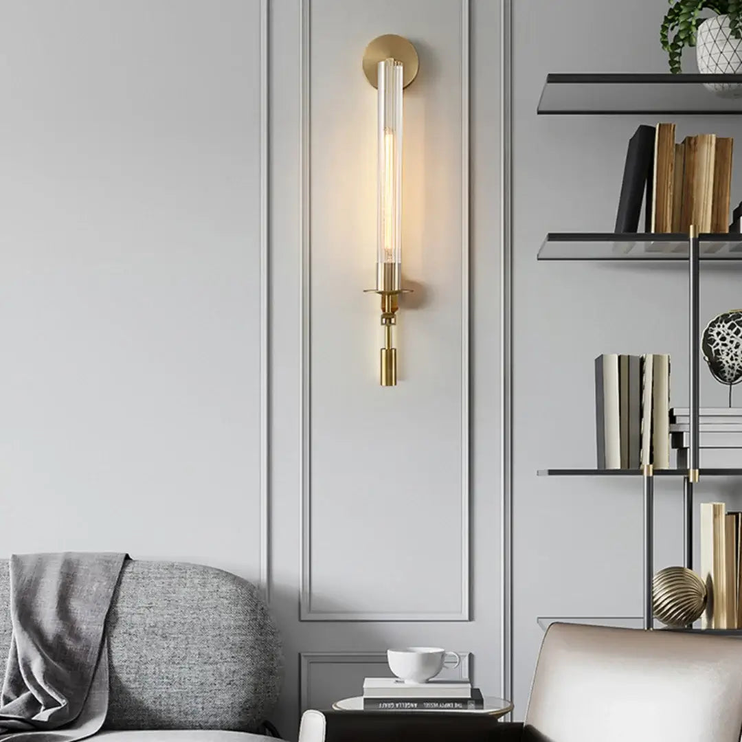 French Wall Lamp | Brass & Glass | Plug-in