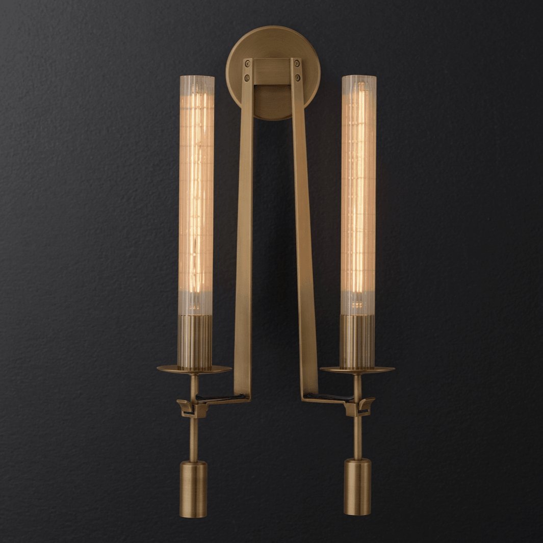 French Wall Lamp | Brass & Glass | Plug-in