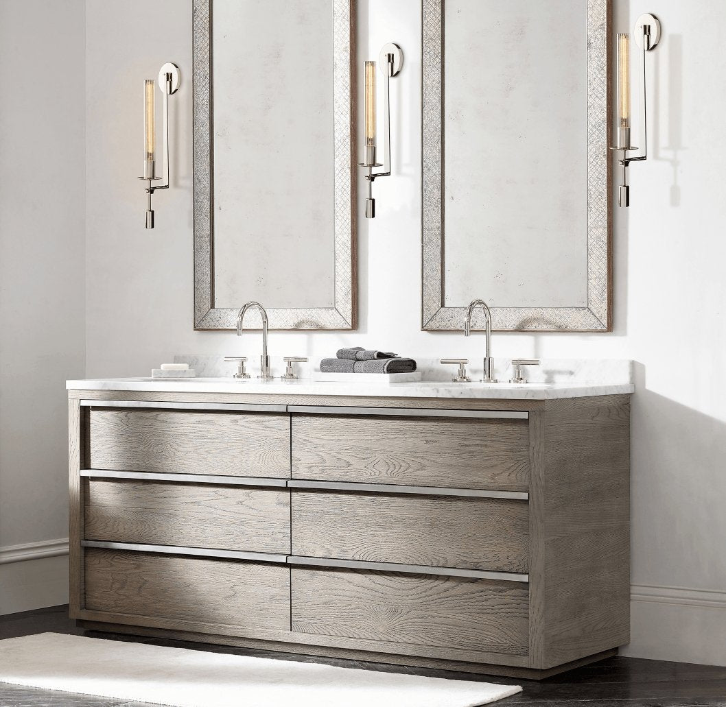 French Wall Lamp | Brass & Glass | Plug-in
