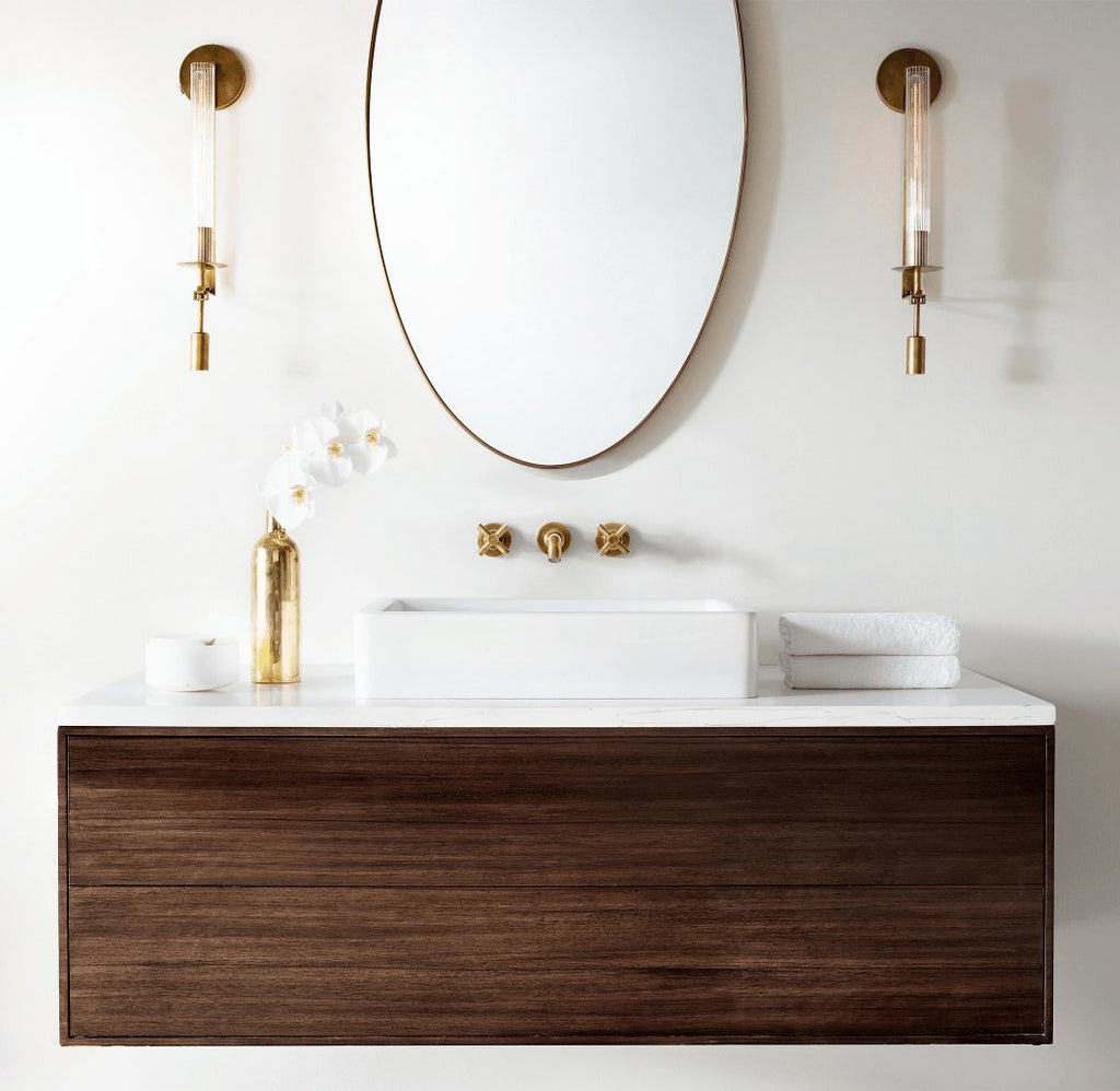 French Wall Lamp | Brass & Glass | Plug-in