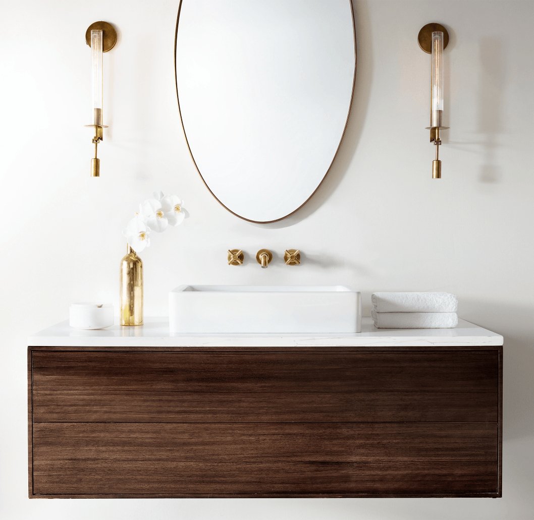 French Wall Lamp | Brass & Glass | Plug-in