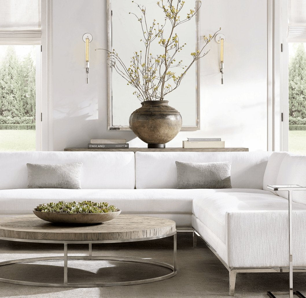 French Classicism Wall Lamp | Solid Brass & Ribbed Glass | Set of 2