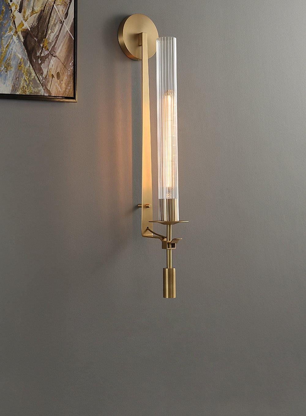 French Wall Lamp | Brass & Glass | Plug-in