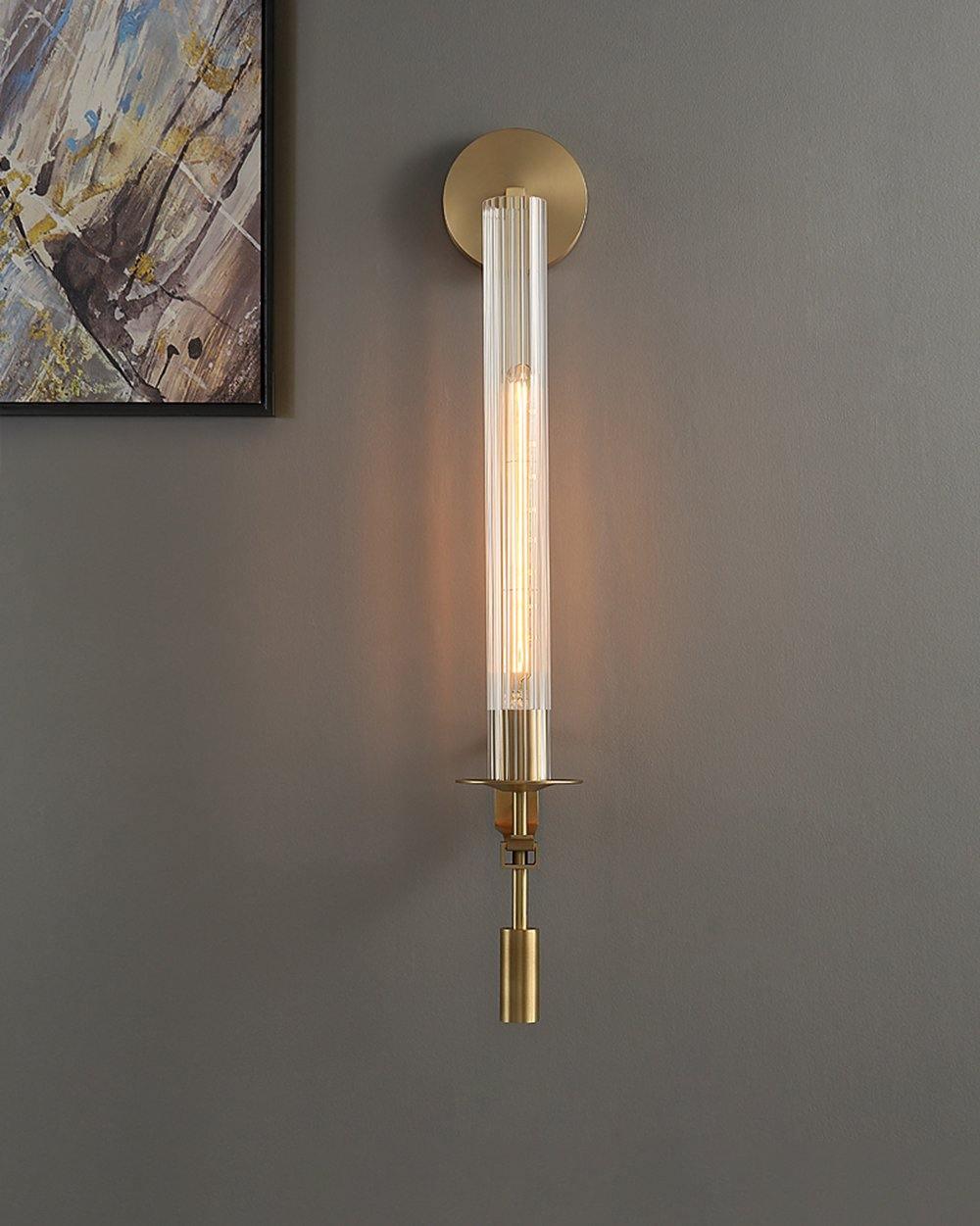 French Wall Lamp | Brass & Glass | Plug-in
