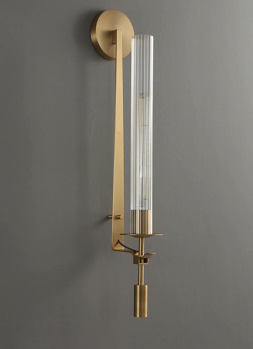 French Wall Lamp | Brass & Glass | Plug-in