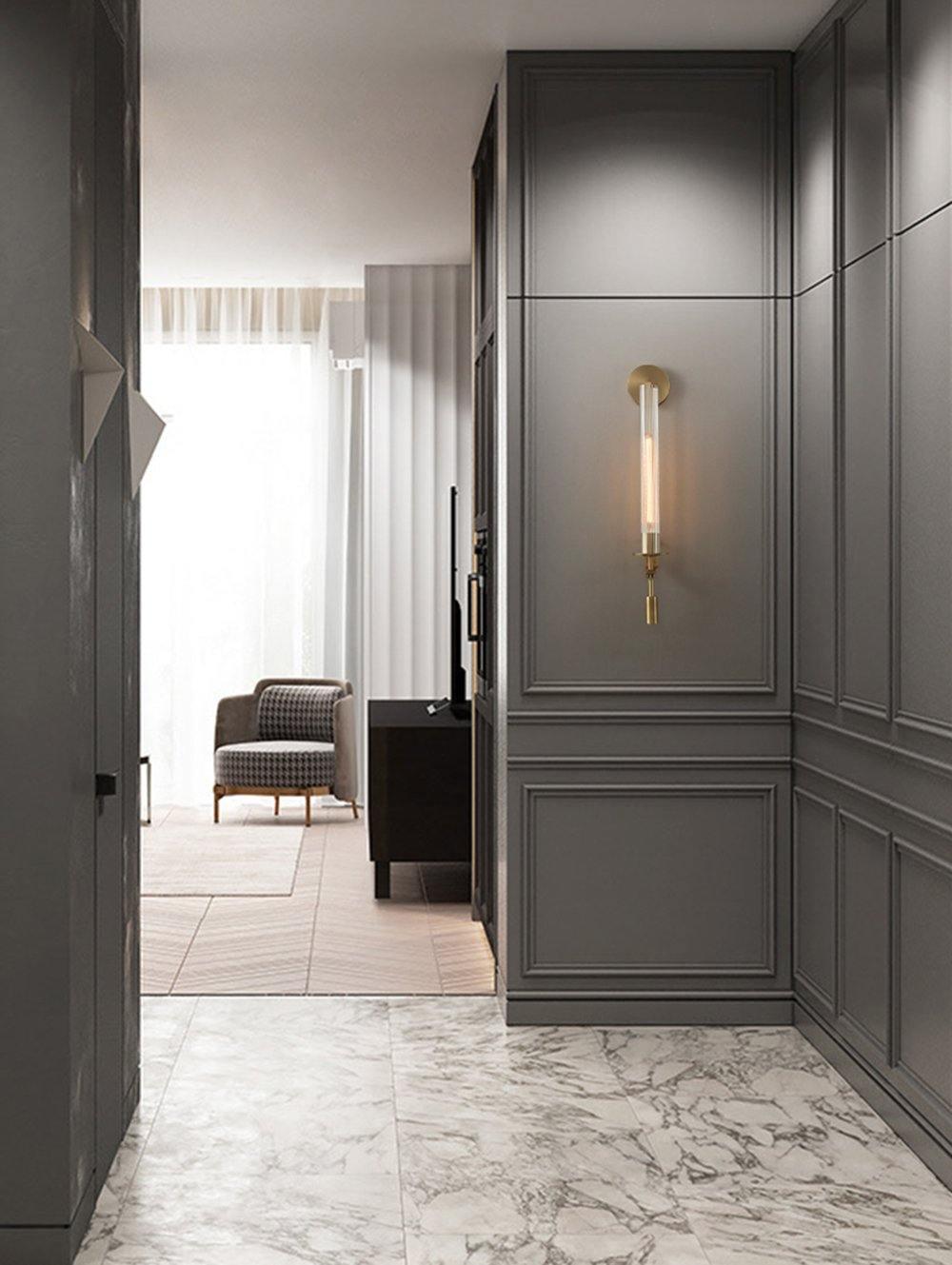 French Wall Lamp | Brass & Glass | Plug-in