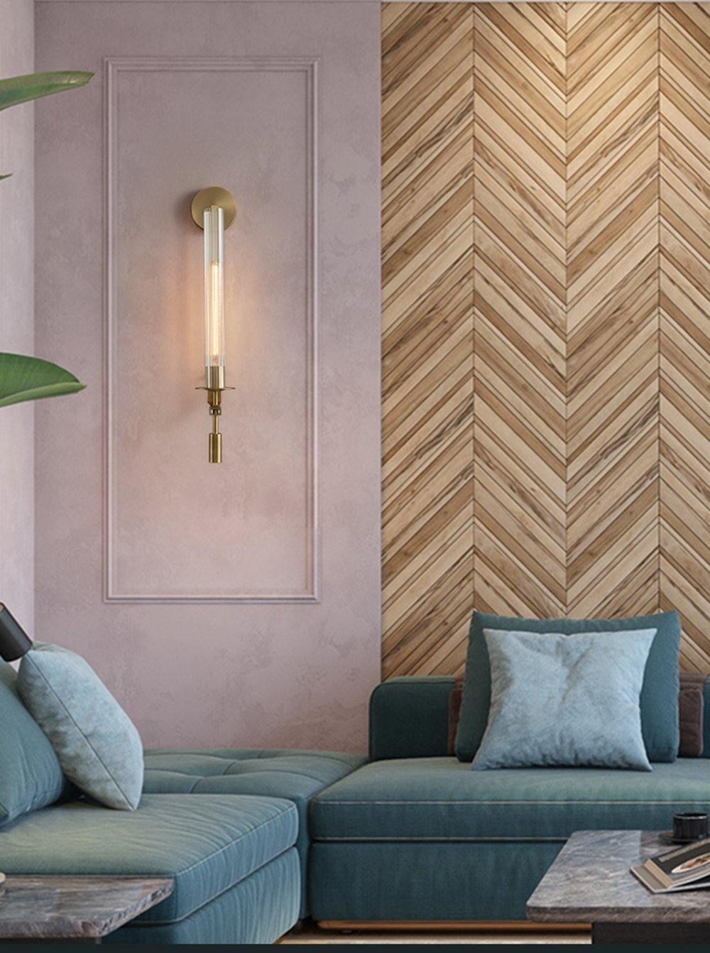 French Wall Lamp | Brass & Glass | Plug-in