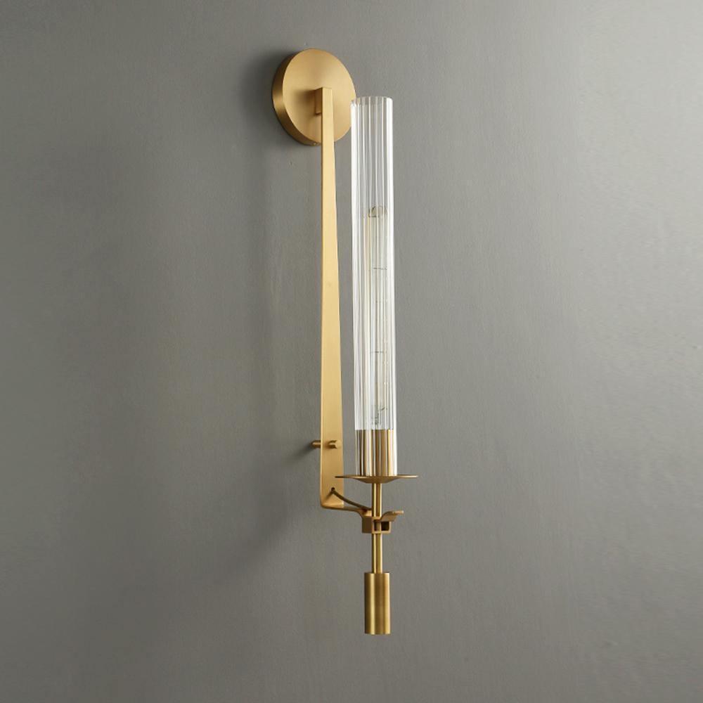 French Wall Lamp | Brass & Glass | Plug-in