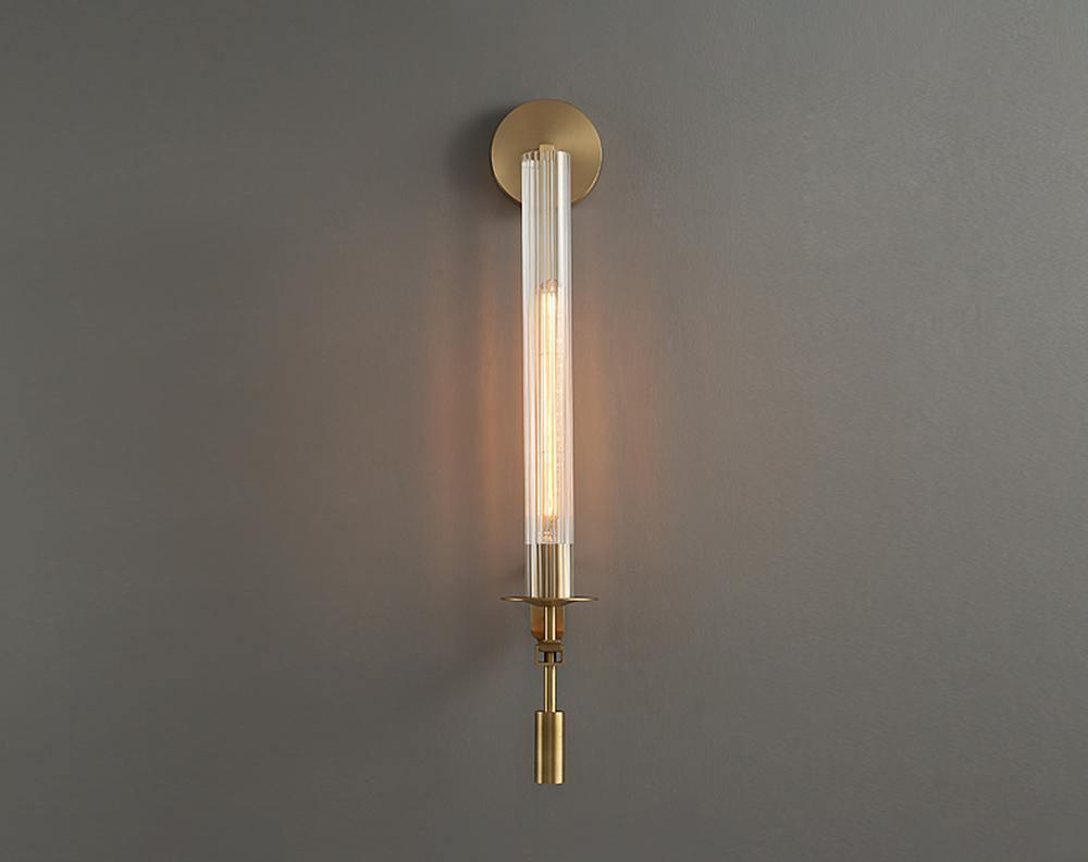 French Wall Lamp | Brass & Glass | Plug-in