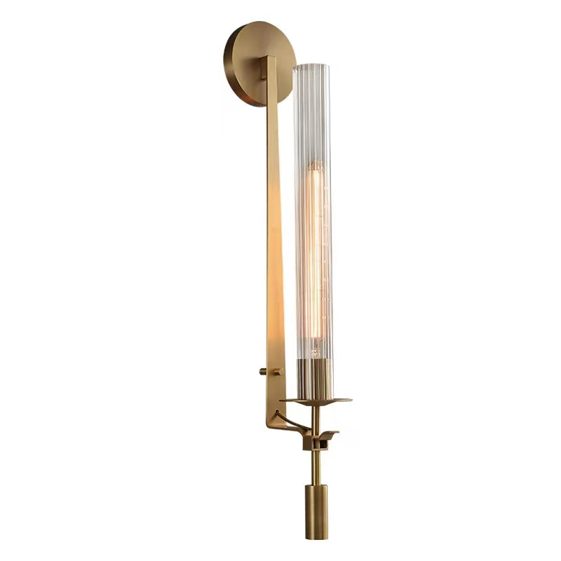 French Wall Lamp | Brass & Glass | Plug-in