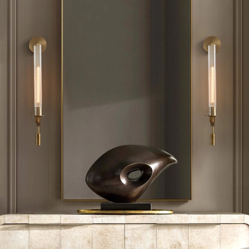 French Wall Lamp | Brass & Glass | Plug-in