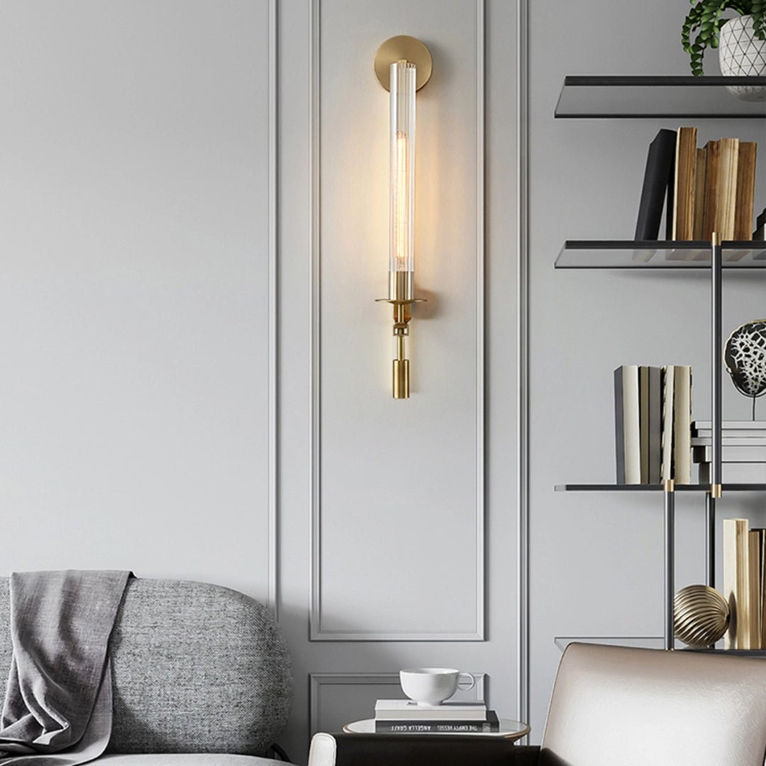French Wall Lamp | Brass & Glass | Plug-in