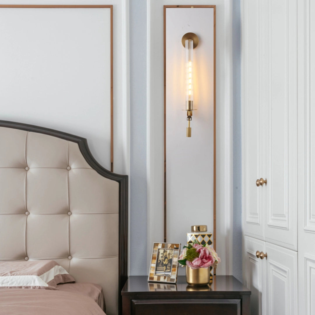 French Wall Lamp | Brass & Glass | Plug-in